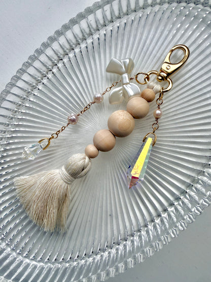 Bag Charm Pearl Bow