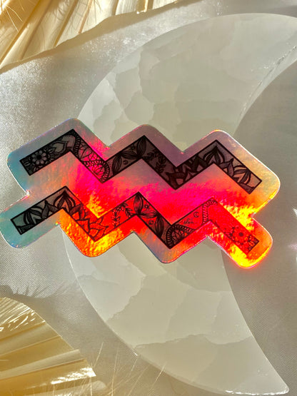 aquarius holographic sticker