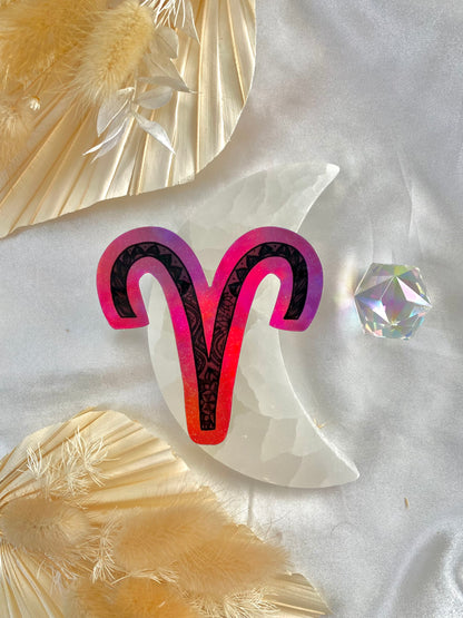 Aries holographic sticker